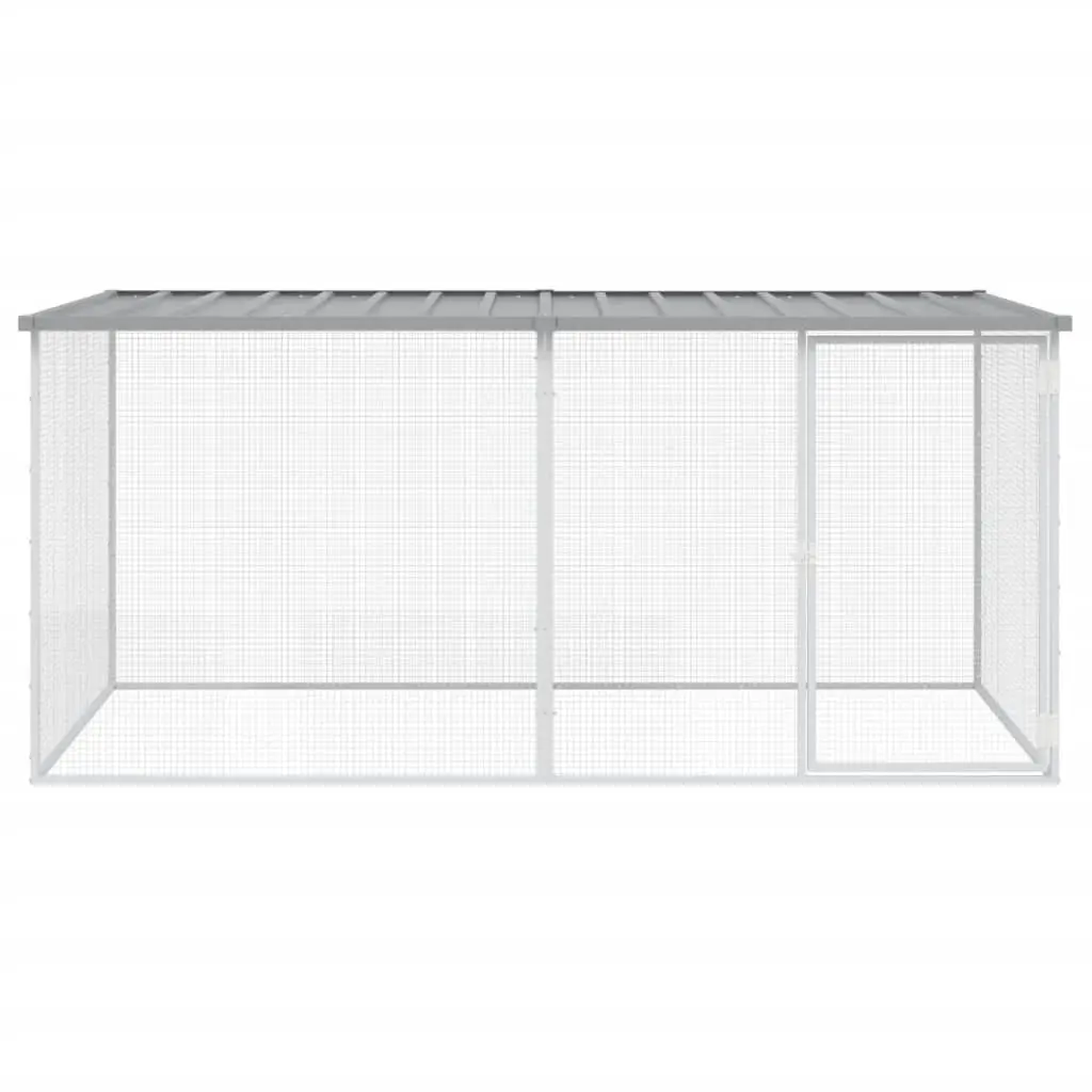 Chicken Cage with Roof Galvanised Steel Outdoor Hen Coop 203x98x90 cm