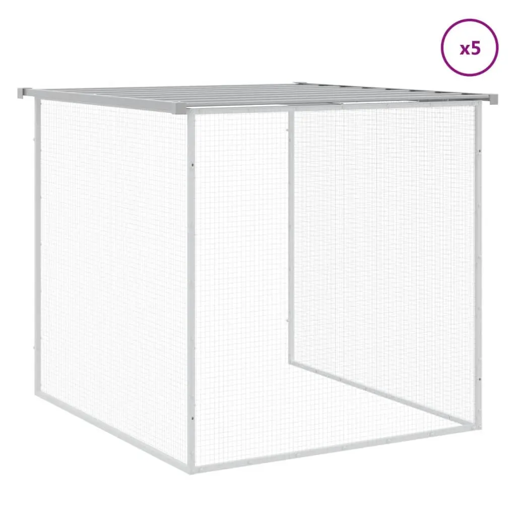 Chicken Cage Galvanised Steel with Roof Grey Small Animal Habitat Outdoor Coop