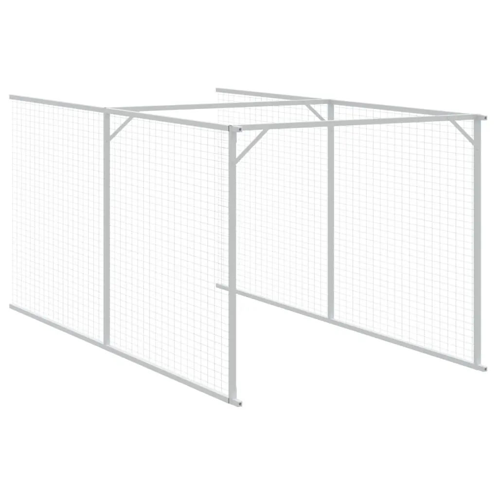 Dog House with Extended Run Galvanised Steel Anthracite 117 x 405 x 123 cm