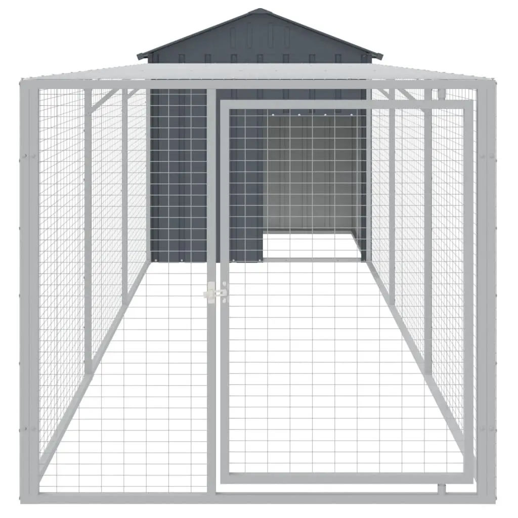 Chicken Cage with Run Galvanised Steel 117x405x123 cm