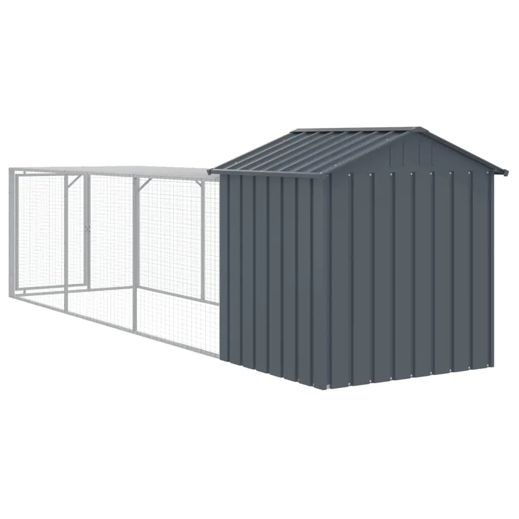 Chicken Cage with Run Galvanised Steel 117x405x123 cm