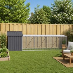 Friendly Chicken Cage with Run in Anthracite Steel