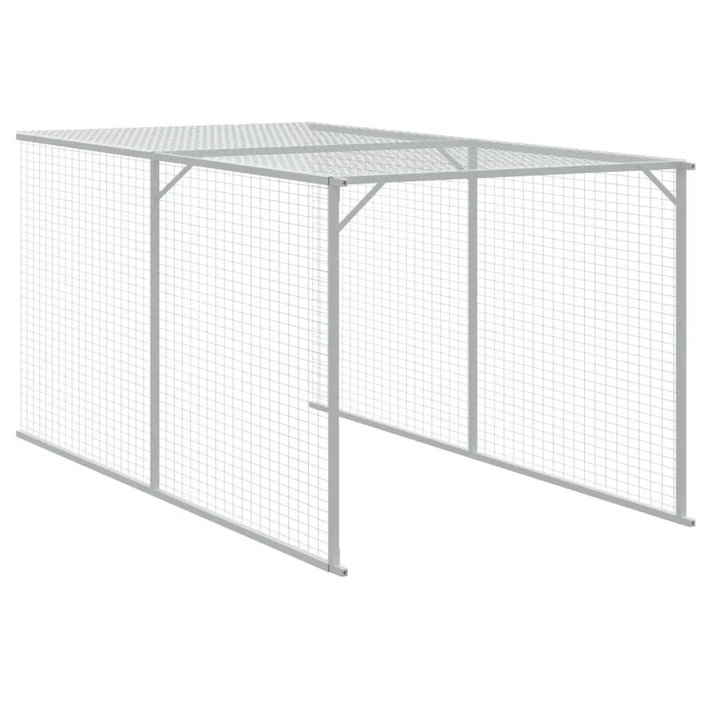 Chicken Coop with Run Galvanised Steel Anthracite Small Animal Habitat 110x81x110cm