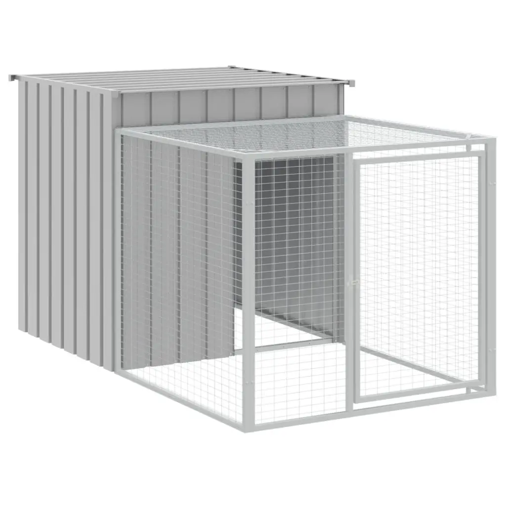 Galvanised Steel Chicken Coop with Run Grey 110x813x110 cm