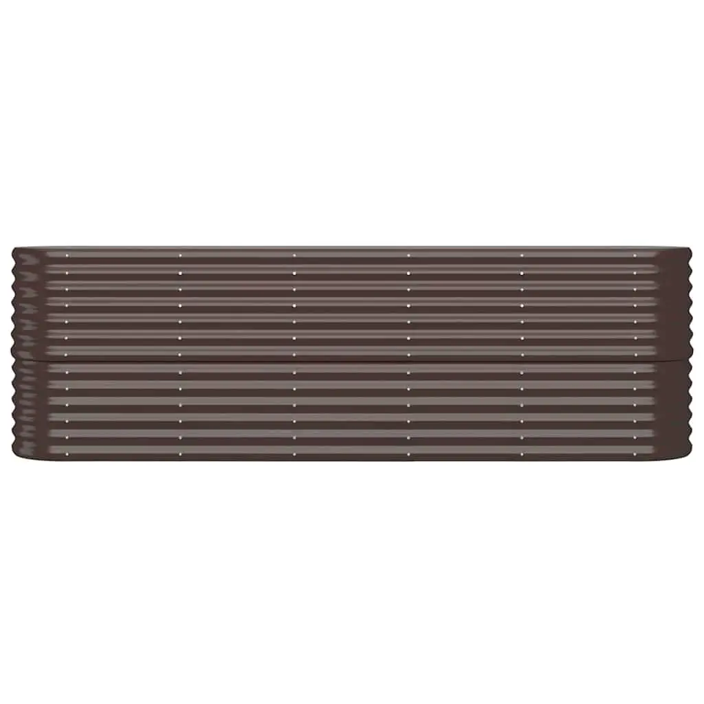 Galvanised Steel Raised Garden Bed Durable 224x40x68cm Brown Outdoor Planter