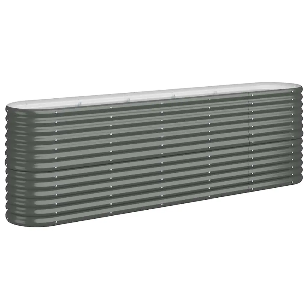 Raised Garden Bed Planter Box Galvanised Steel Anthracite 224 x 40 x 68 cm