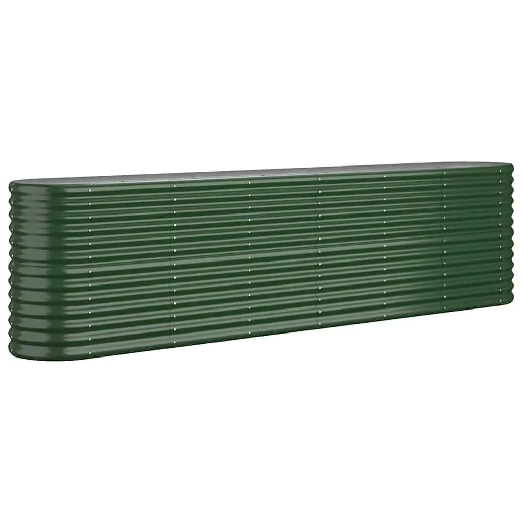 Raised Bed Planter Box Sturdy Galvanised Steel Outdoor Green 260x40x68cm