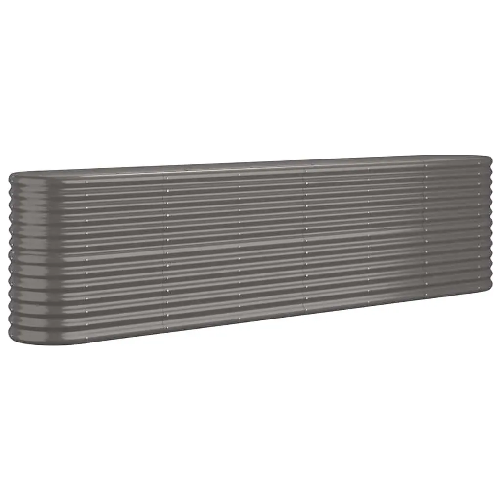 Garden Raised Bed Grey Outdoor Planter Box Galvanised Steel Frame Vegetable