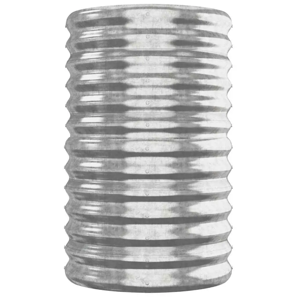 Galvanised Steel Raised Garden Bed Planter Sturdy Silver 260x40x68cm Outdoor Flower Pot