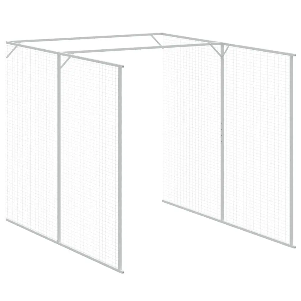 Dog Kennel with Run Enclosure Galvanised Steel Outdoor Size 165 x 1067 x 181 cm