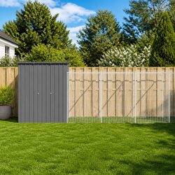 Your Pet's Safe Haven: Light Grey Dog House with Run