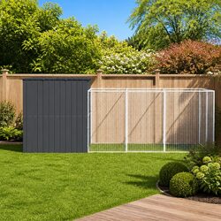 Friendly Dog House with Run for Your Beloved Pet