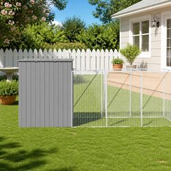 Your Pet Will Love This Grey Dog House with Extended Run