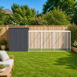 Friendly Dog House with Run for Your Furry Friend