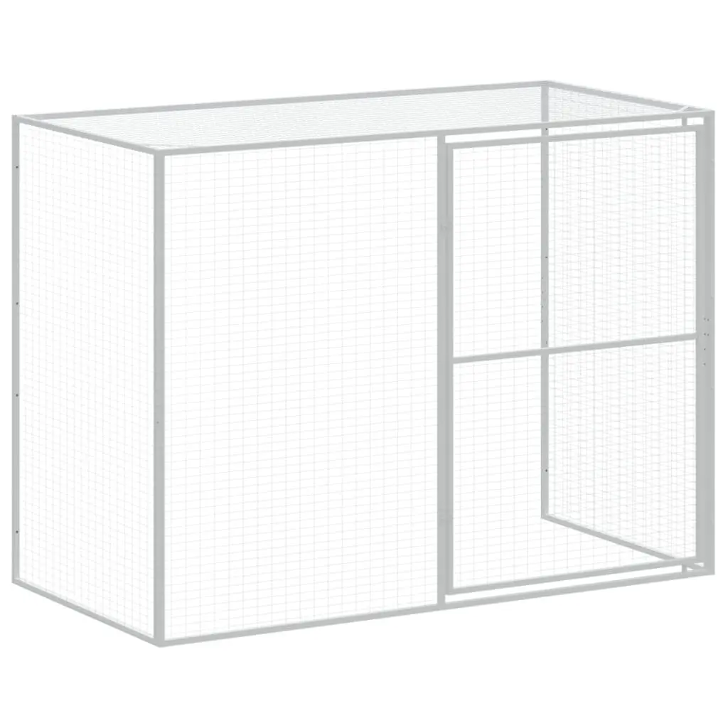 Dog Kennel with Extended Run Galvanised Steel Large Outdoor Pet Enclosure