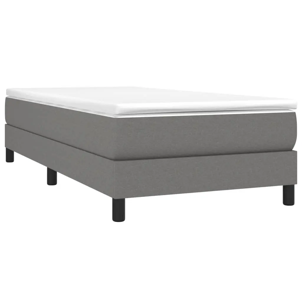 Grey Fabric Box Spring Bed Frame