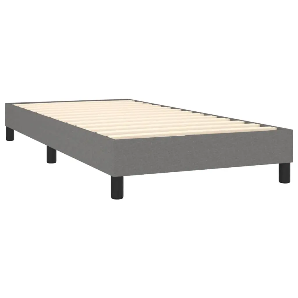 Grey Fabric Box Spring Bed Frame