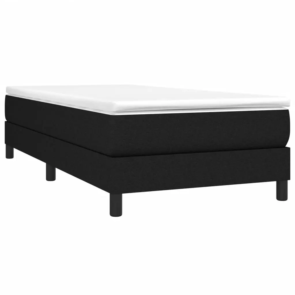 Box Spring Bed Frame Supportive Black Fabric King Single Size