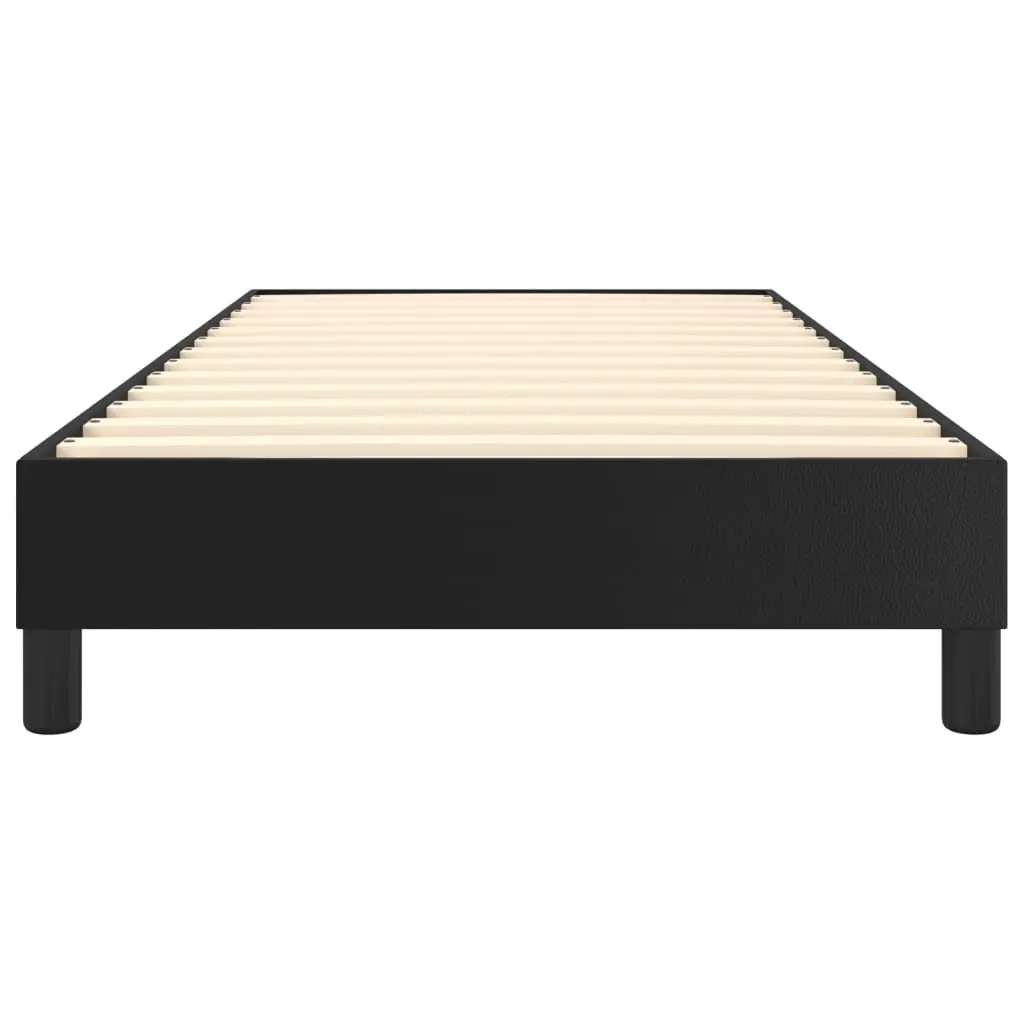 Box Spring Bed Frame Black Faux Leather King Single