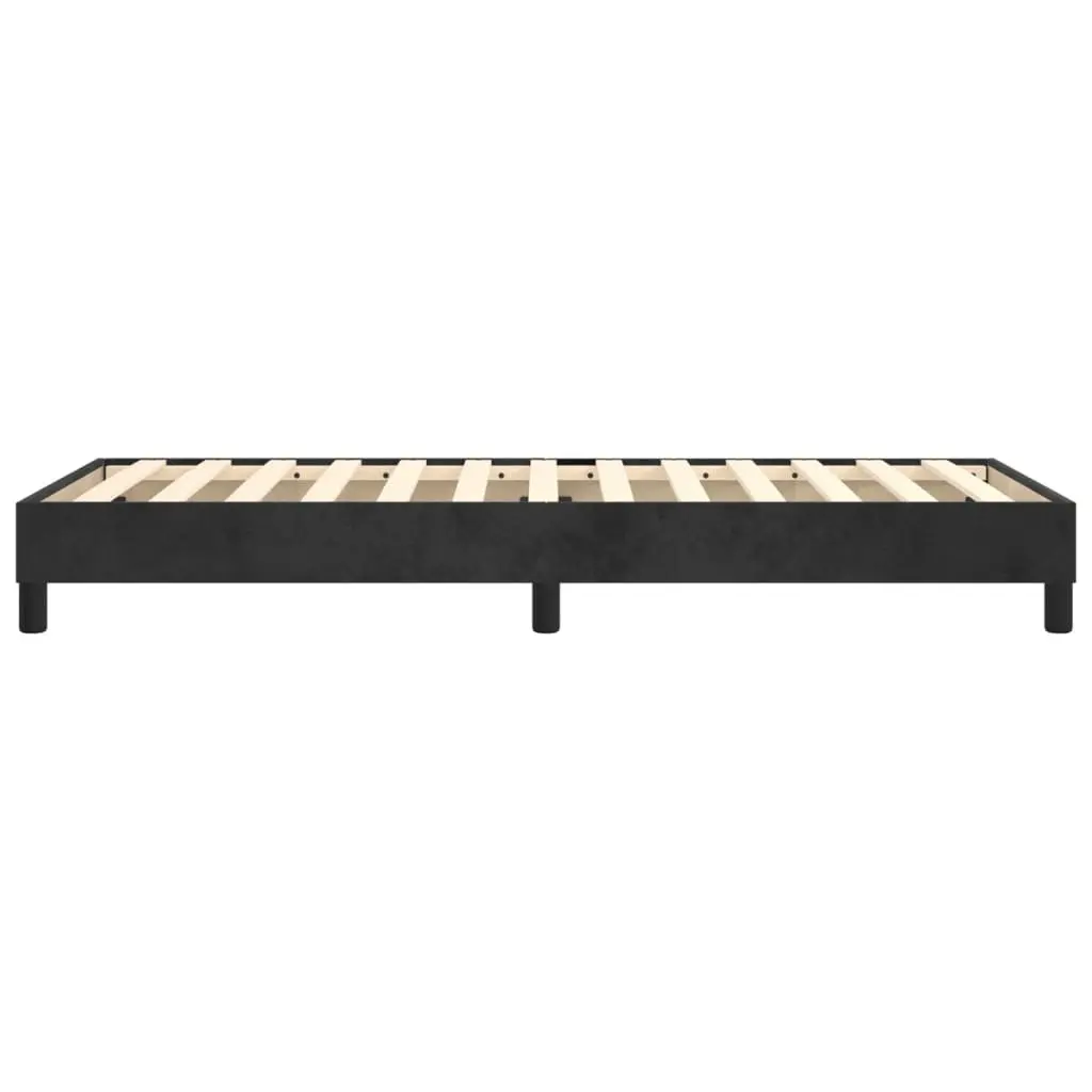 Box Spring Bed Frame Black Velvet Upholstered King Single