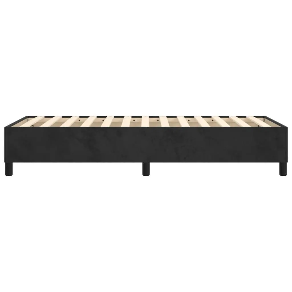Black Velvet Box Spring Bed Frame King Single Size Without Mattress Platform