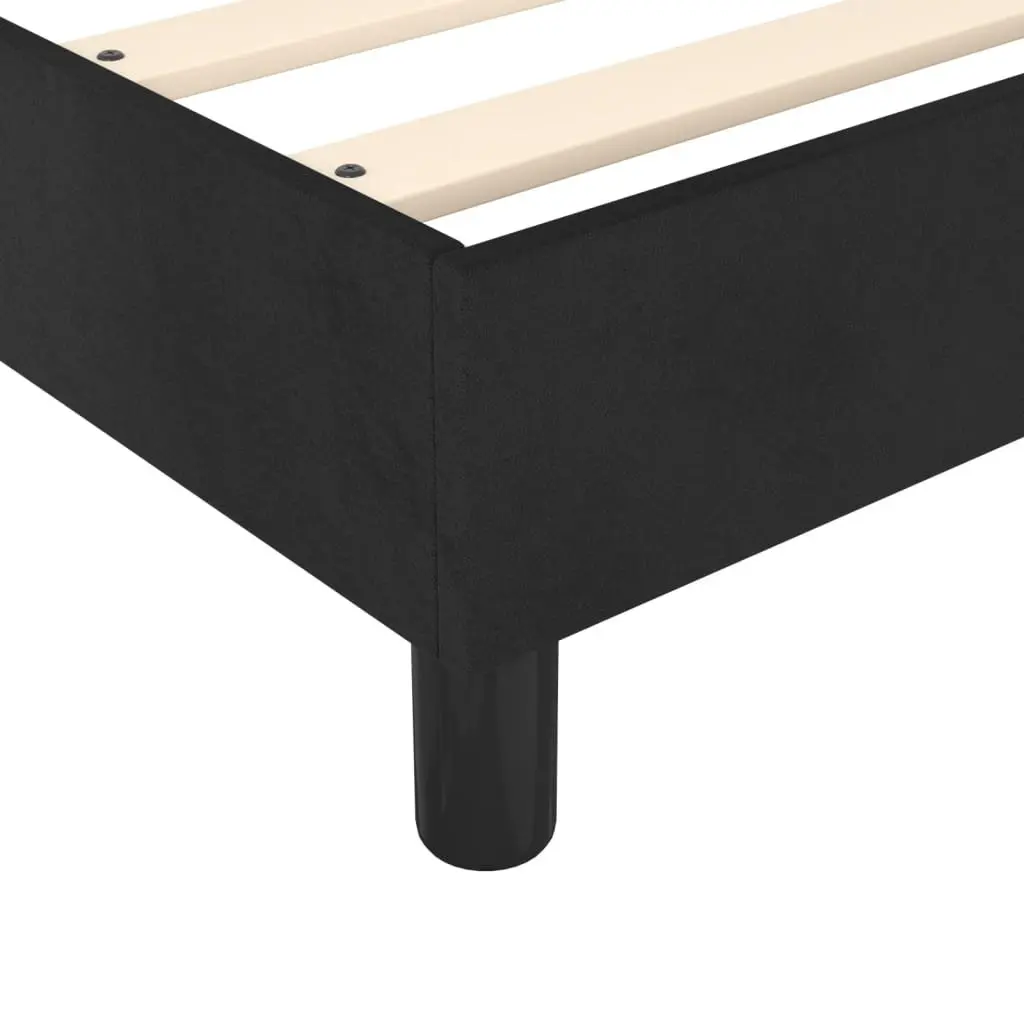 Black Velvet Box Spring Bed Frame King Single Size Without Mattress Platform