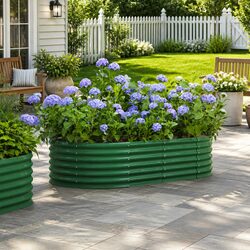 Garden Raised Bed Planter Box Galvanised Steel Frame Outdoor Vegetables Flowers