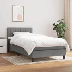 Friendly Box Spring Bed with Adjustable Mattress - Grey 100x200 cm