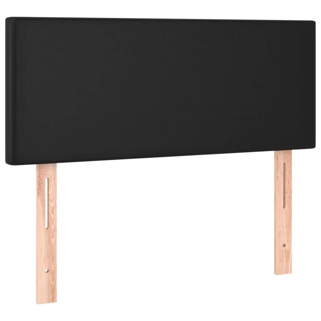 Box Spring Bed with Adjustable Headboard and LED Lights King Single Size Black