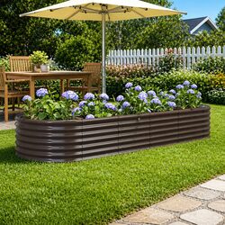 Your New Garden Companion: Brown Steel Raised Bed Planter