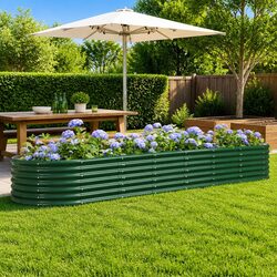 Raised Garden Bed Planter Box Galvanised Steel Frame Outdoor Vegetables Flowers
