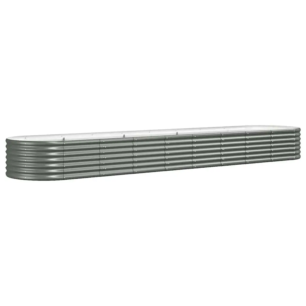 Large Grey Galvanised Steel Garden Raised Bed Deep Frame Outdoor Planter