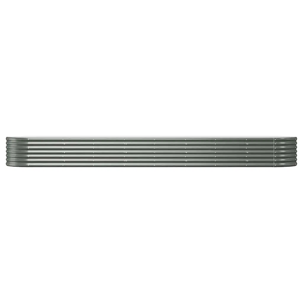Large Grey Galvanised Steel Garden Raised Bed Deep Frame Outdoor Planter