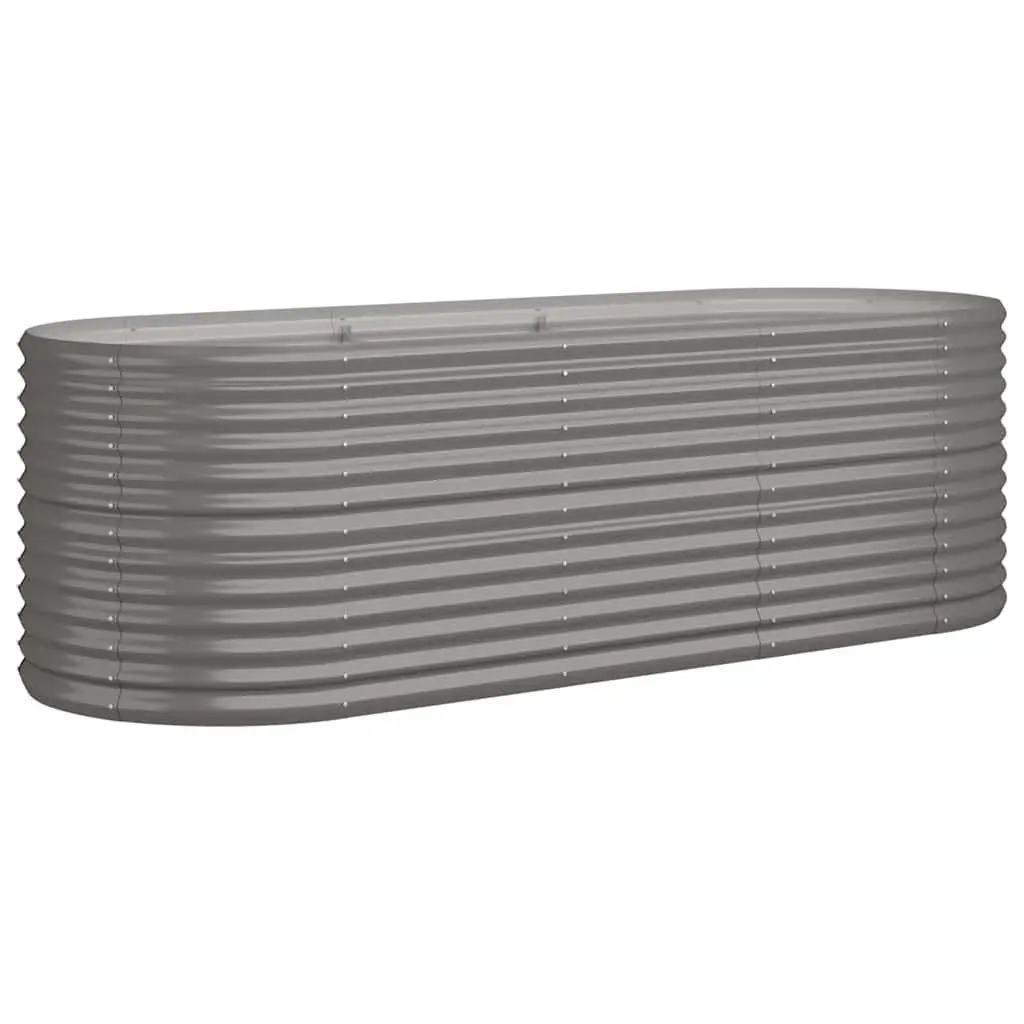 Raised Garden Bed Sturdy Frame Deep Grey Galvanised Steel