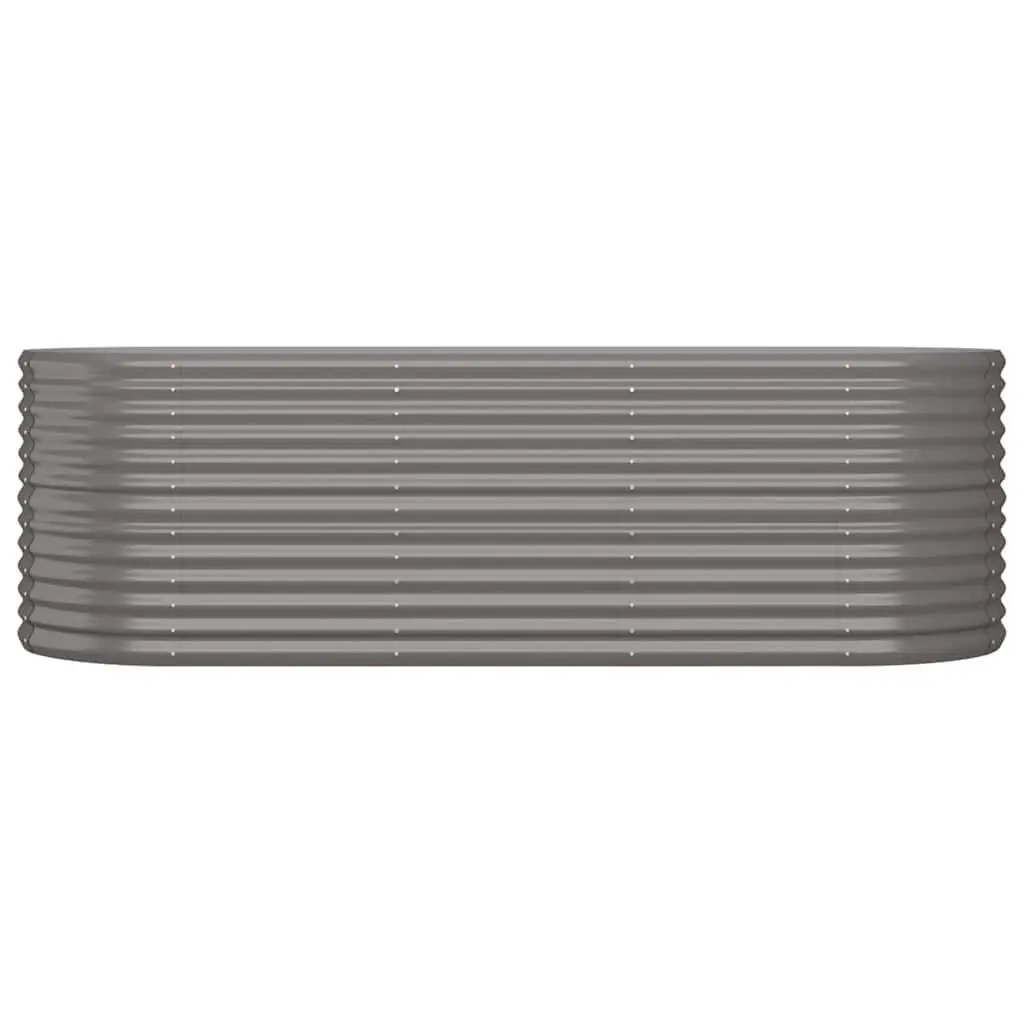 Raised Garden Bed Sturdy Frame Deep Grey Galvanised Steel