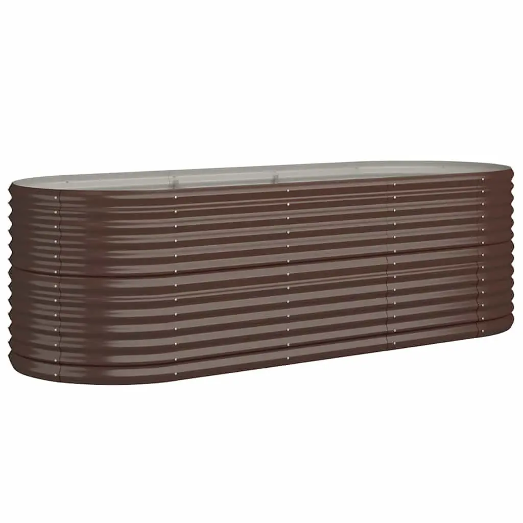 Raised Garden Bed Galvanised Steel Planter Box Brown 224 x 80 x 68 cm