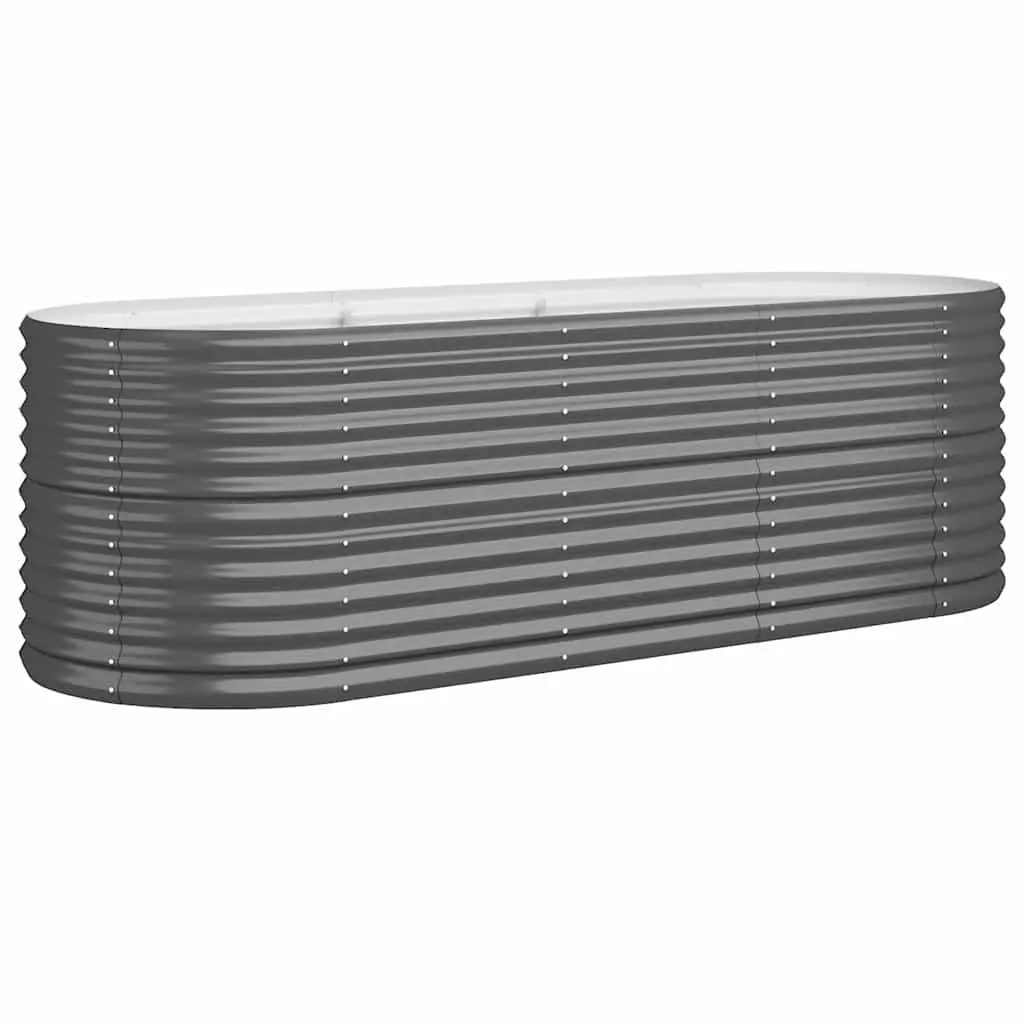 Garden Raised Bed Planter Galvanised Steel Frame Anthracite 224 x 80 x 68 cm