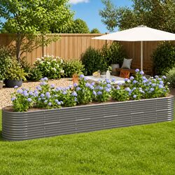 Garden Raised Bed Planter Box Galvanised Steel Outdoor Patio Balcony Vegetable