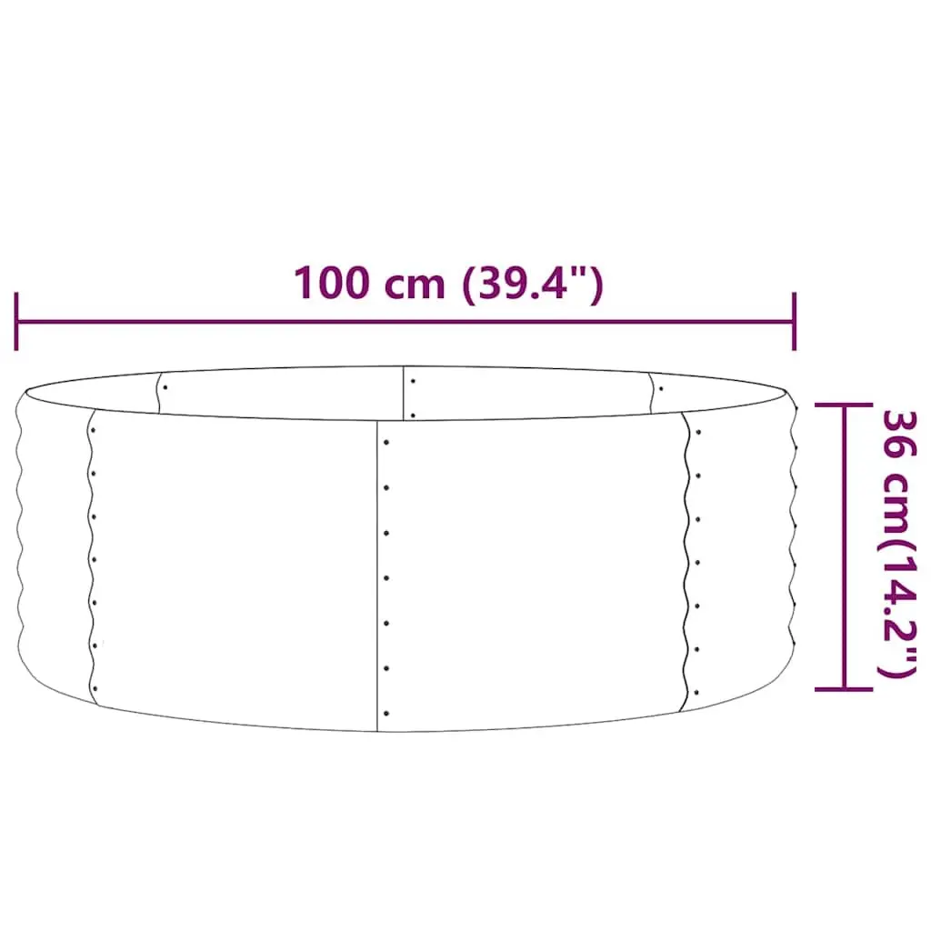 Garden Raised Bed Planter Box Galvanised Steel Frame 100 x 100 x 36 cm
