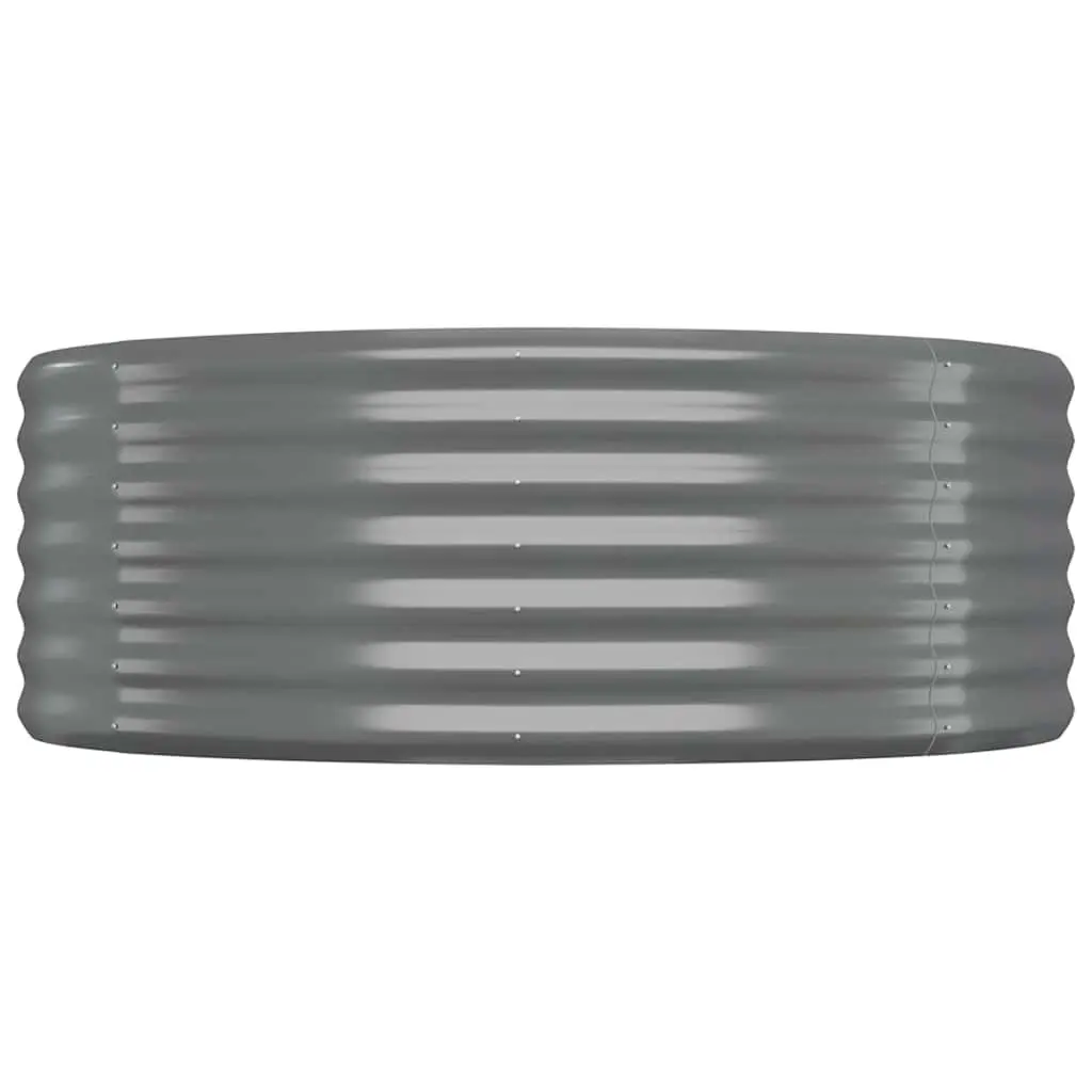 Garden Raised Bed Planter Box Galvanised Steel Grey 100x100x36cm