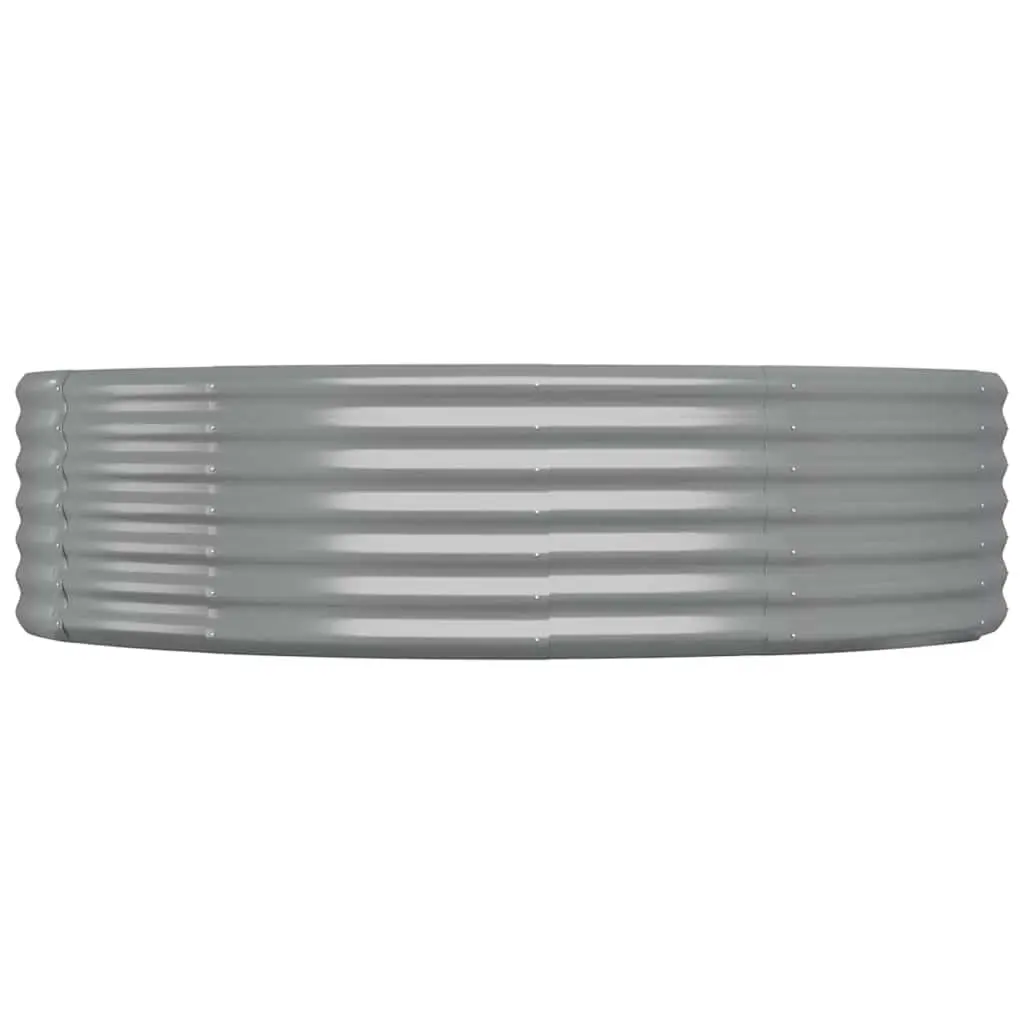 Outdoor Planter Box Galvanised Steel Frame Grey 140x140x36cm Durable Raised Garden Bed for Vegetables Herbs and Flowers