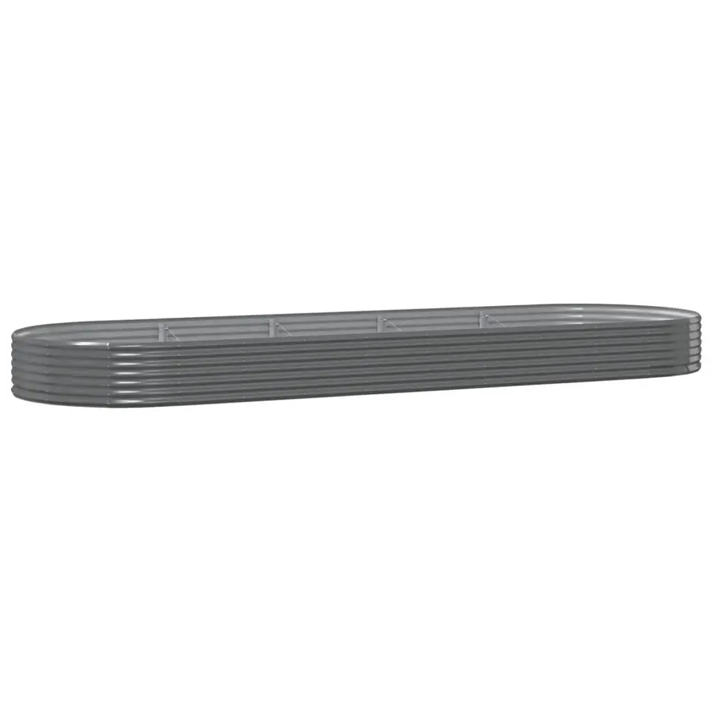 Garden Raised Bed Planter Galvanised Steel Frame 450 x 140 x 36 cm Outdoor Flower Vegetable Box