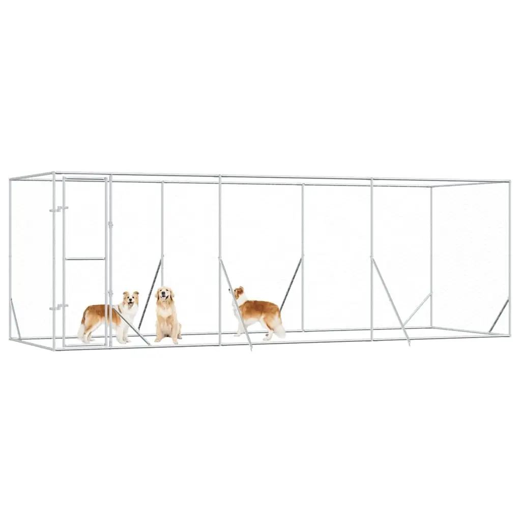Outdoor Dog Kennel Galvanised Steel Lockable 6x2x2m
