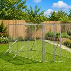 Your Outdoor Dog Kennel Solution: 6x6x2 m Silver Enclosure