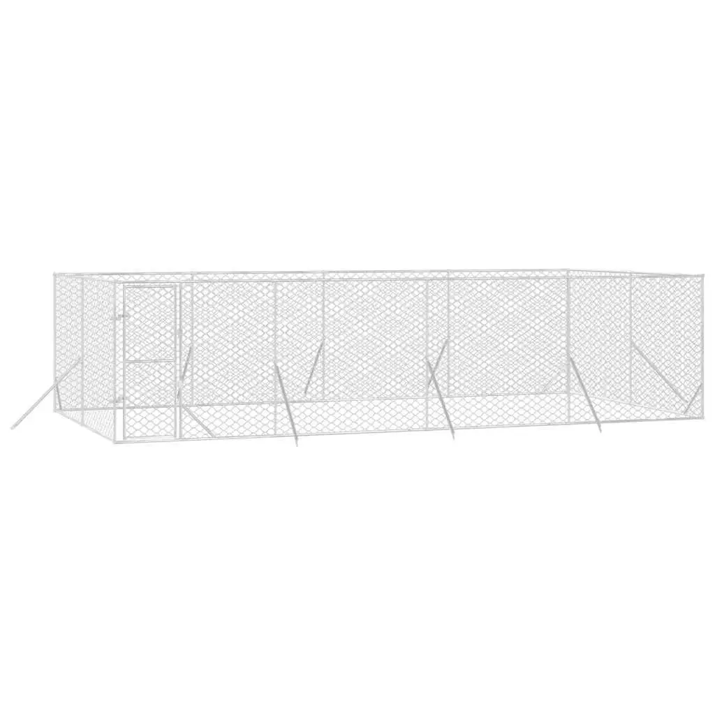 Dog Kennel Spacious Lockable Enclosure Galvanised Steel 8x4x2 m