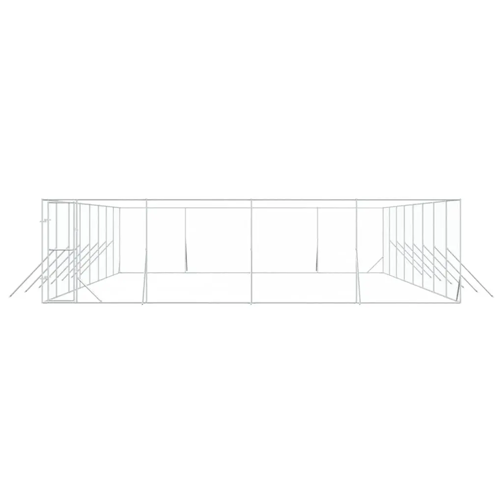 Dog Kennel Run Galvanised Steel 8x16x2 m Outdoor Enclosure with Lockable Door