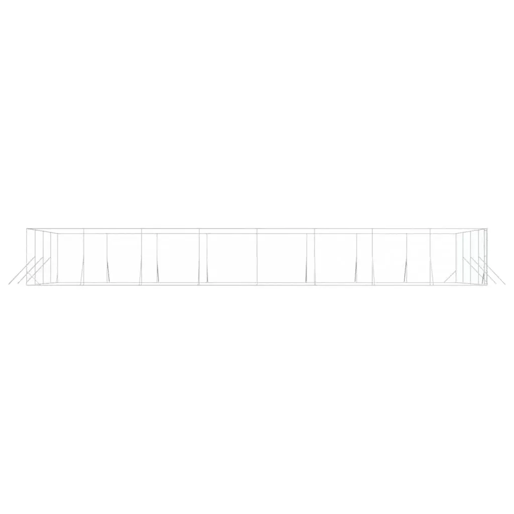 Dog Kennel Run Galvanised Steel 8x16x2 m Outdoor Enclosure with Lockable Door