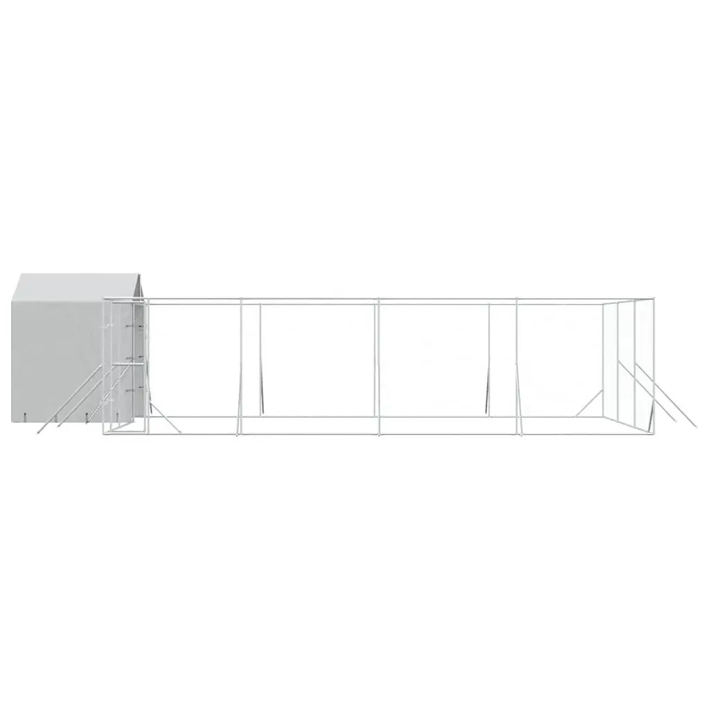 Outdoor Dog Kennel with Roof Silver 10x6x2.5 m Galvanised Steel Enclosure Run
