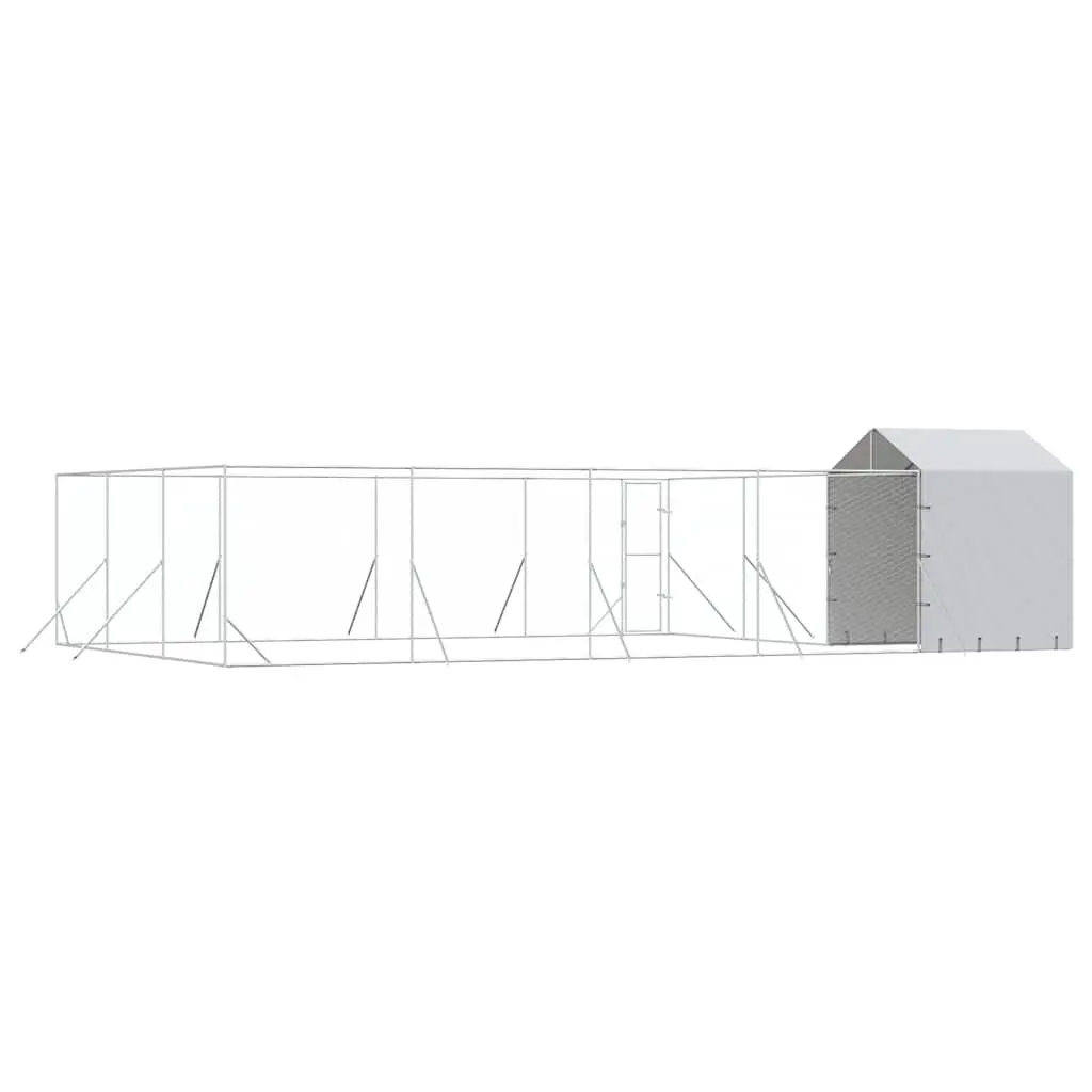 Outdoor Dog Kennel with Roof Silver 10x6x2.5 m Galvanised Steel Enclosure Run