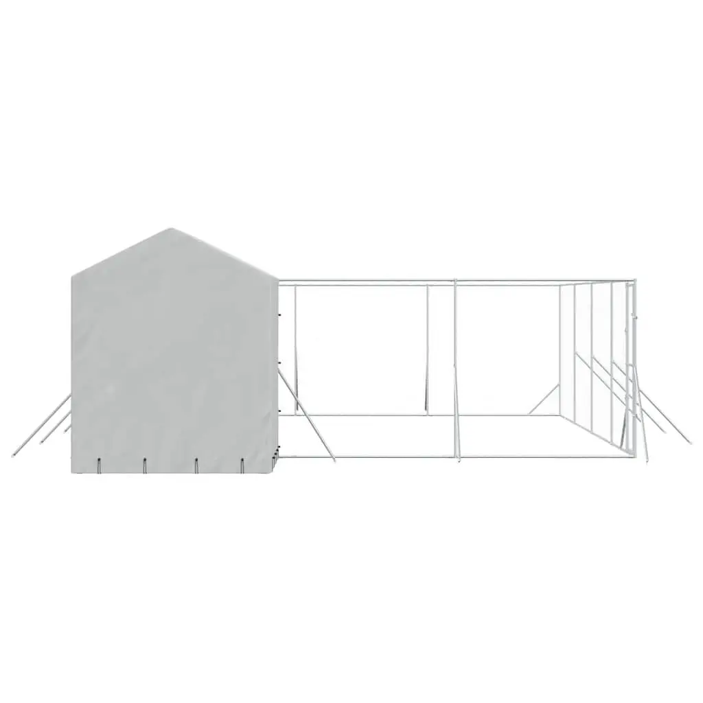 Outdoor Dog Kennel with Roof Silver 10x6x2.5 m Galvanised Steel Enclosure Run